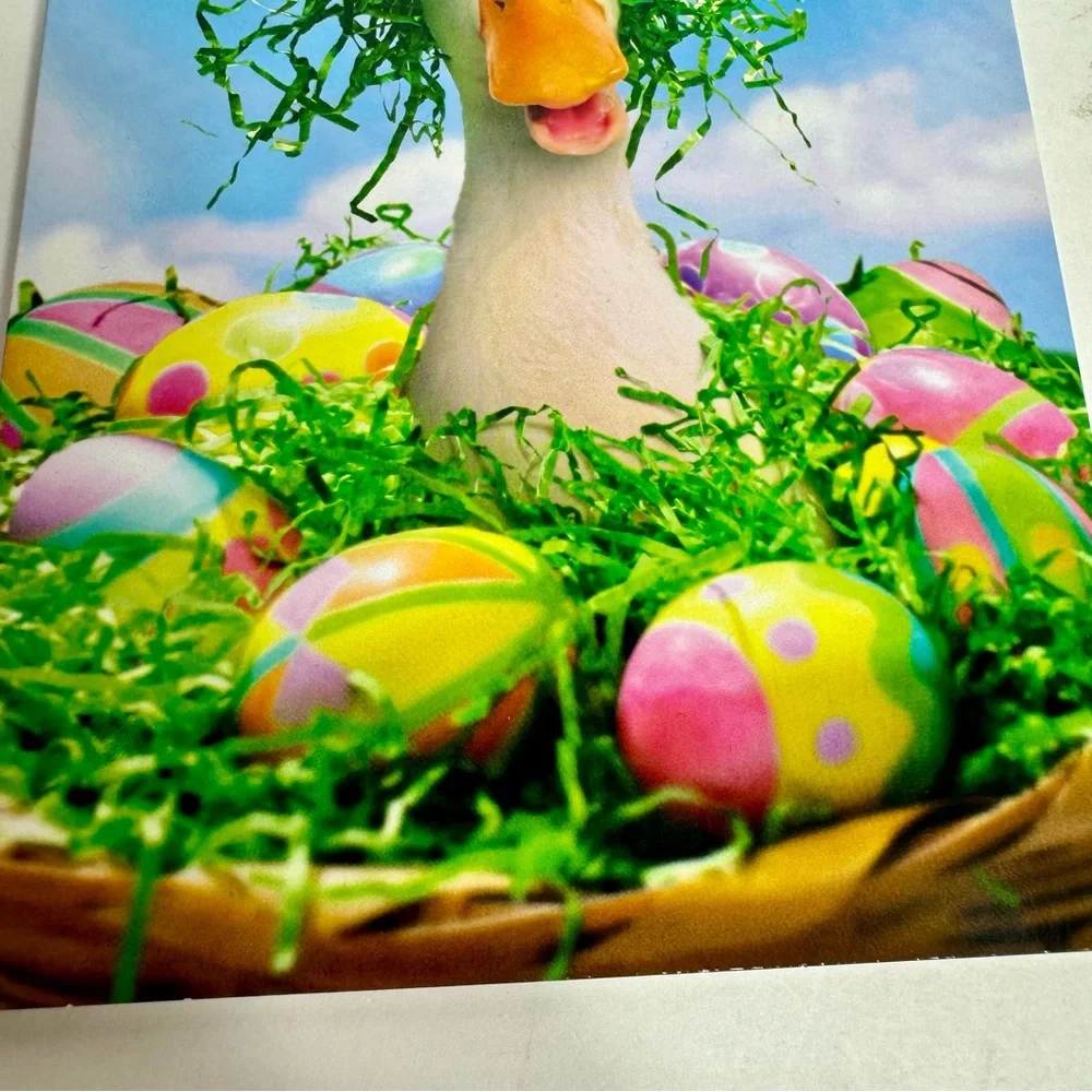 4 Avanti Greeting cards - Duck bird in basket with Easter eggs Holiday: Easter